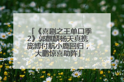 《喜剧之王单口季2》郭麒麟杨天真携庞博付航小鹿回归，大鹏惊喜助阵