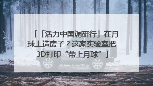「活力中国调研行」在月球上造房子？这家实验室把3D打印“带上月球”
