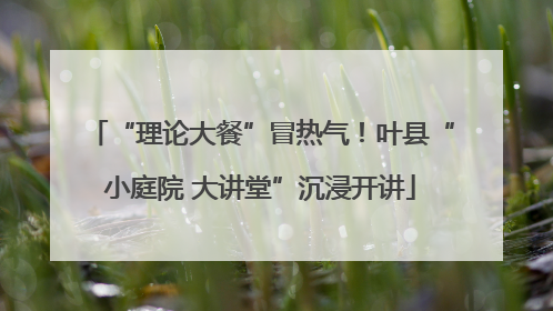 “理论大餐”冒热气！叶县“小庭院 大讲堂”沉浸开讲