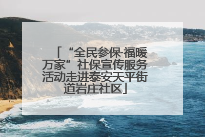 “全民参保·福暖万家”社保宣传服务活动走进泰安天平街道岩庄社区