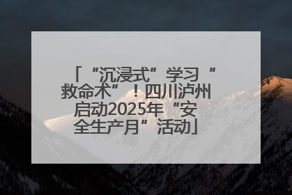 “沉浸式”学习“救命术”！四川泸州启动2025年“安全生产月”活动
