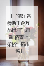 “浙江省侨助千企万品出海”启动 侨青“架桥”拓市场