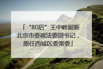 “80后”王中峰履新北京市委政法委副书记，原任西城区委常委