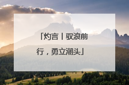 灼言丨驭浪前行，勇立潮头