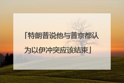 特朗普说他与普京都认为以伊冲突应该结束
