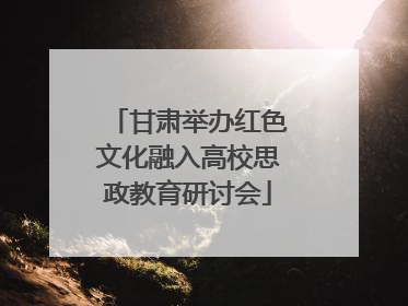甘肃举办红色文化融入高校思政教育研讨会