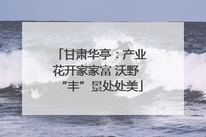 甘肃华亭：产业花开家家富 沃野“丰”景处处美