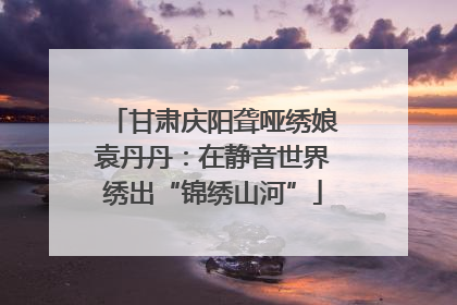 甘肃庆阳聋哑绣娘袁丹丹：在静音世界绣出“锦绣山河”