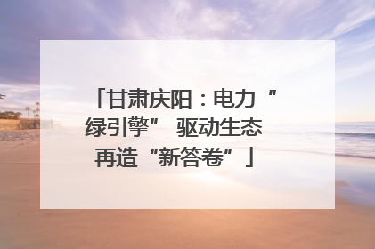 甘肃庆阳：电力“绿引擎” 驱动生态再造“新答卷”