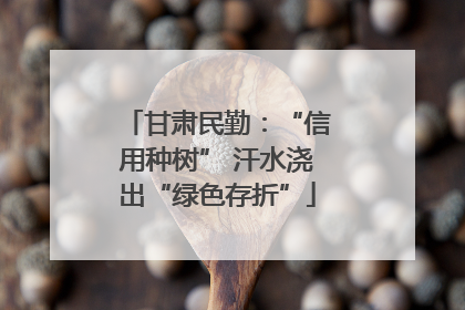 甘肃民勤：“信用种树” 汗水浇出“绿色存折”