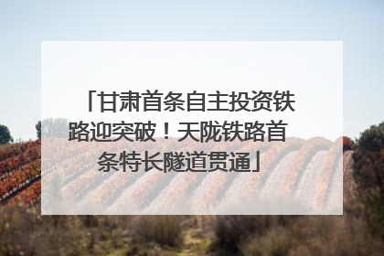 甘肃首条自主投资铁路迎突破！天陇铁路首条特长隧道贯通
