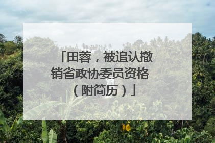 田蓉，被追认撤销省政协委员资格（附简历）