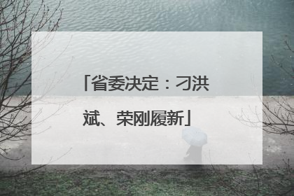 省委决定：刁洪斌、荣刚履新