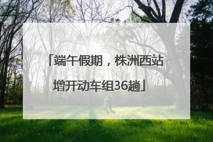 端午假期，株洲西站增开动车组36趟