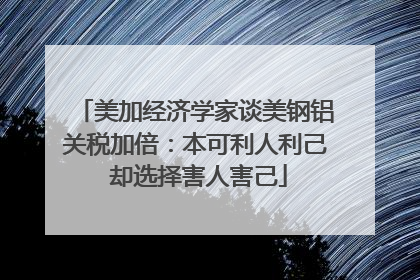 美加经济学家谈美钢铝关税加倍：本可利人利己 却选择害人害己