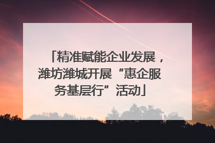精准赋能企业发展，潍坊潍城开展“惠企服务基层行”活动