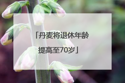 丹麦将退休年龄提高至70岁