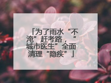 为了雨水“不淹”赶考路，“城市医生”全面清理“隐疾”