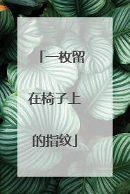 一枚留在椅子上的指纹