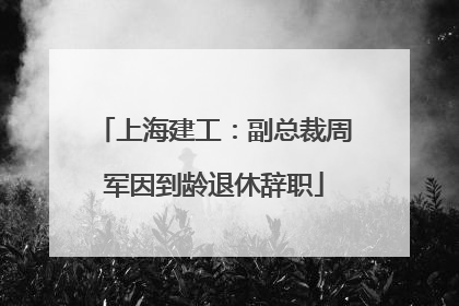 上海建工：副总裁周军因到龄退休辞职