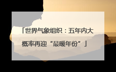 世界气象组织：五年内大概率再迎“最暖年份”