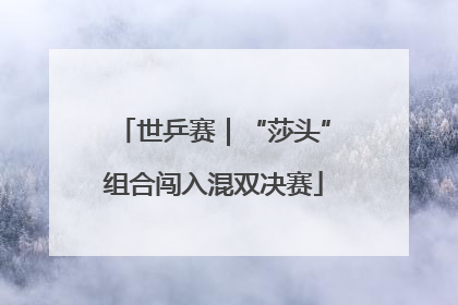 世乒赛｜“莎头”组合闯入混双决赛