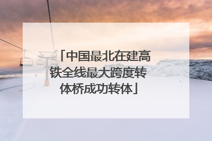 中国最北在建高铁全线最大跨度转体桥成功转体