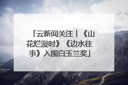 云新闻关注丨《山花烂漫时》《边水往事》入围白玉兰奖