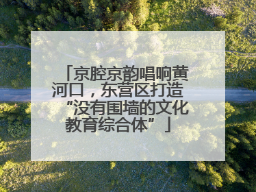 京腔京韵唱响黄河口，东营区打造“没有围墙的文化教育综合体”