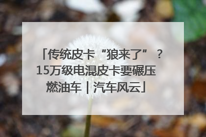 传统皮卡“狼来了”？15万级电混皮卡要碾压燃油车｜汽车风云
