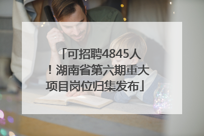 可招聘4845人！湖南省第六期重大项目岗位归集发布