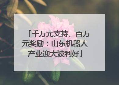 千万元支持、百万元奖励：山东机器人产业迎大波利好