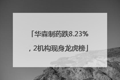 华森制药跌8.23%，2机构现身龙虎榜