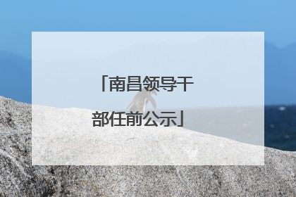 南昌领导干部任前公示