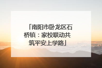 南阳市卧龙区石桥镇：家校联动共筑平安上学路