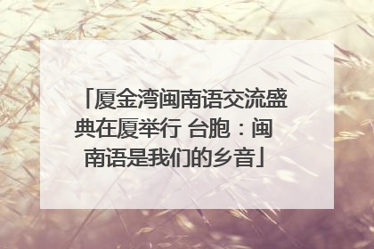 厦金湾闽南语交流盛典在厦举行 台胞：闽南语是我们的乡音
