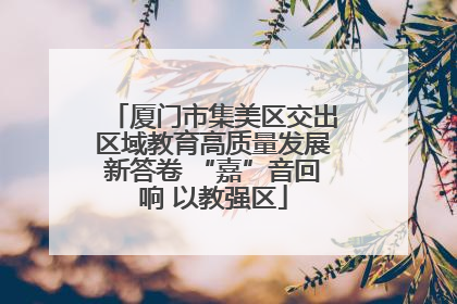 厦门市集美区交出区域教育高质量发展新答卷 “嘉”音回响 以教强区