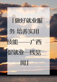 做好就业服务 培养实用技能——广西促就业一线见闻