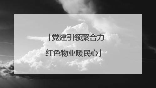 党建引领聚合力 红色物业暖民心