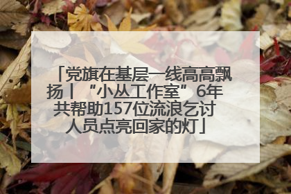 党旗在基层一线高高飘扬丨“小丛工作室”6年共帮助157位流浪乞讨人员点亮回家的灯