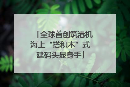 全球首创筑港机海上“搭积木”式建码头显身手