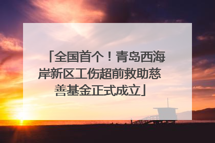 全国首个！青岛西海岸新区工伤超前救助慈善基金正式成立
