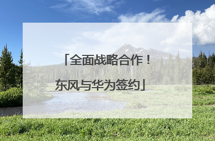 全面战略合作！东风与华为签约