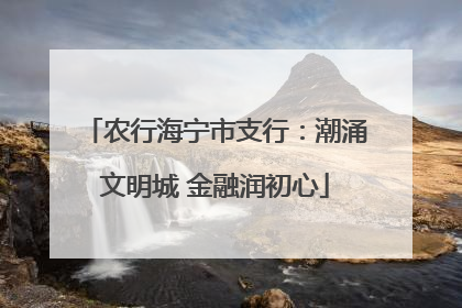 农行海宁市支行：潮涌文明城 金融润初心
