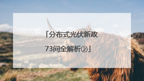 分布式光伏新政73问全解析②