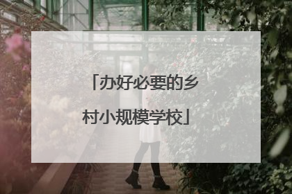 办好必要的乡村小规模学校