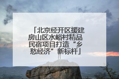 北京经开区援建房山区水峪村精品民宿项目打造“乡愁经济”新标杆