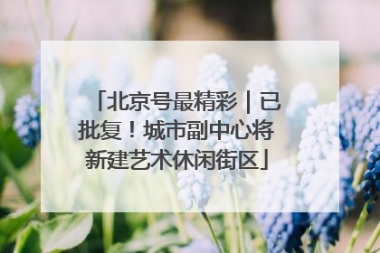 北京号最精彩｜已批复！城市副中心将新建艺术休闲街区