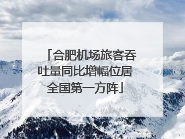 合肥机场旅客吞吐量同比增幅位居全国第一方阵