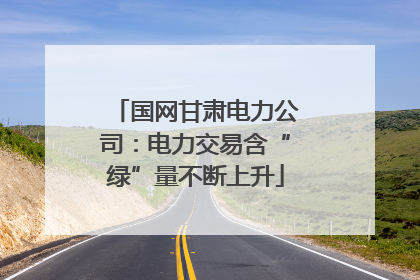 国网甘肃电力公司：电力交易含“绿”量不断上升
